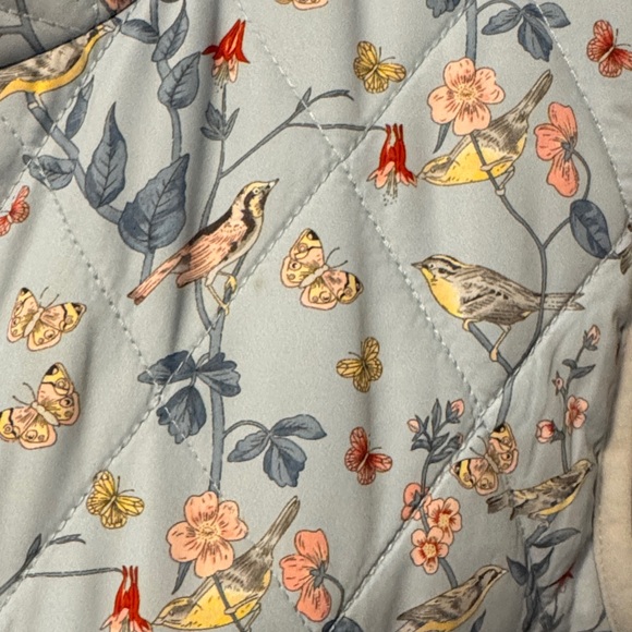 Coldwater Creek Floral Quilted Vest - Light Blue and Orange - Picture 2 of 3